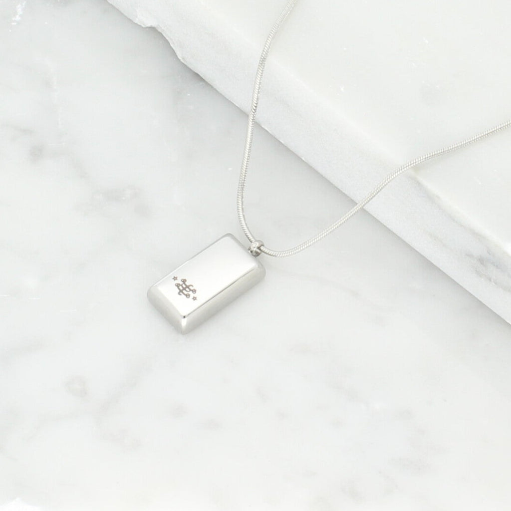 Bahai jewelry Maconi Jewelry rectangle pendant necklace silver greatest name