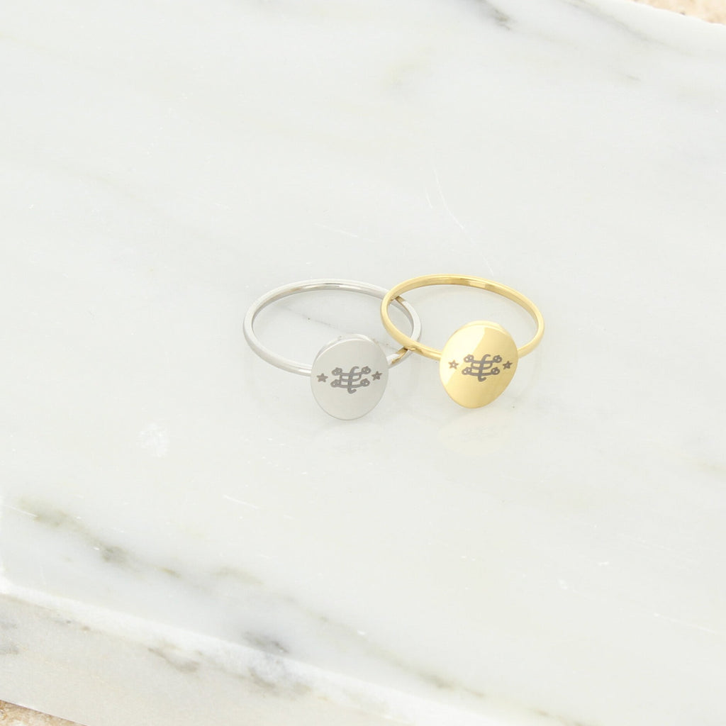 Bahai jewelry stainless steel Maconi ringstone symbol