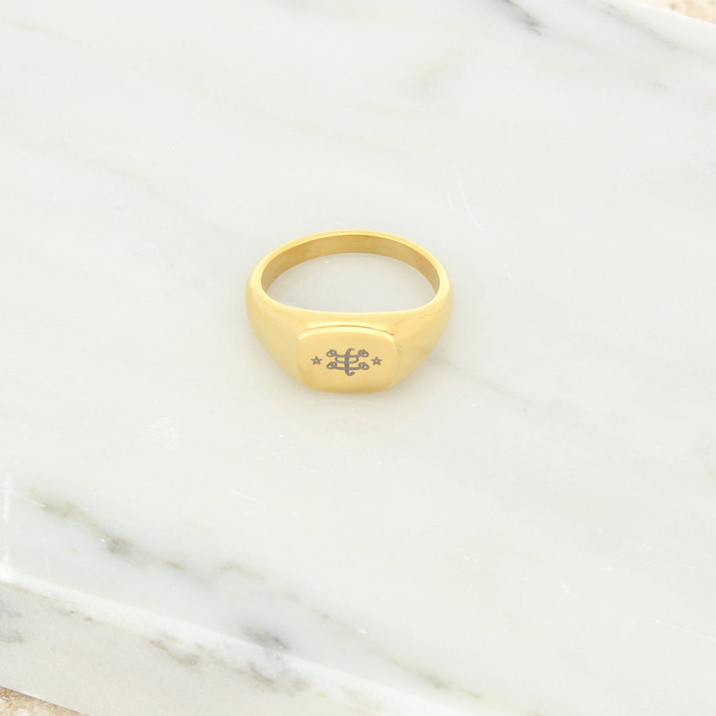 Bahai jewelry Maconi jewelry dignity signet ring ringstone symbol stainless steel gold