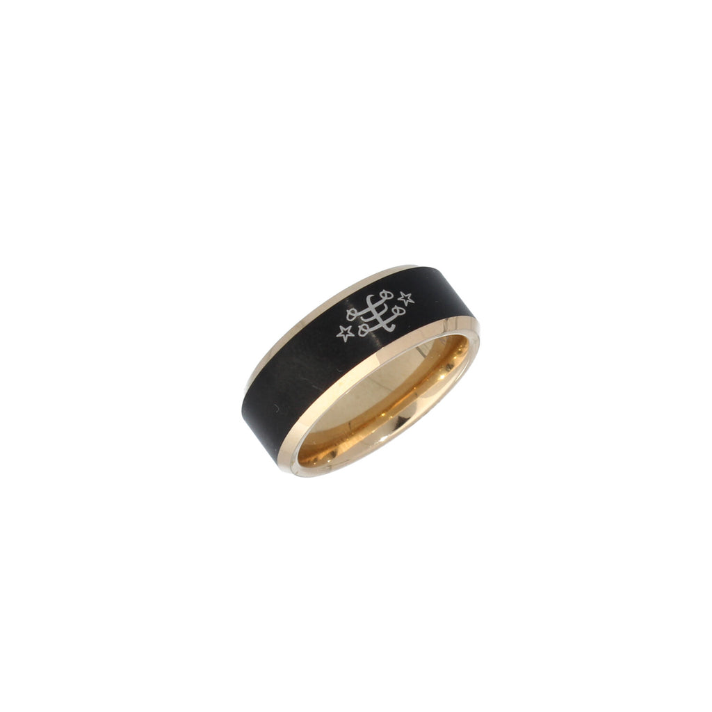 "Name" band ring black/rosegold - Maconi Jewelry