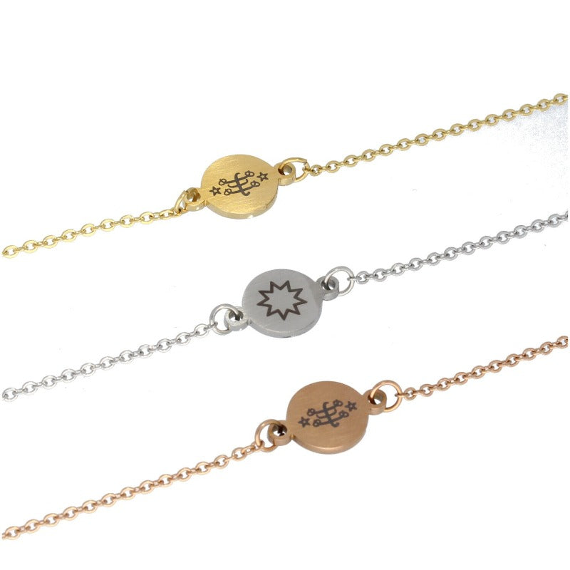 Classic round disc pendant bracelets - Maconi Jewelry