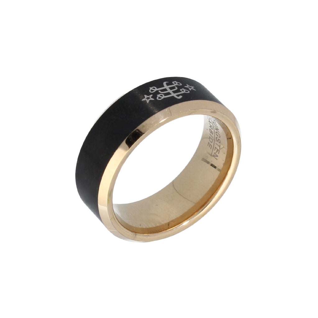 "Name" band ring black/rosegold - Maconi Jewelry