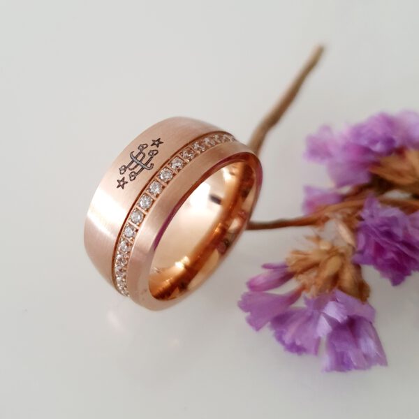 Brilliant band ring (matt) Ringstone low dome - Maconi Jewelry
