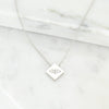 Bahai Jewelry Maconi Jewelry Dignity square pendant necklace silver Greatest Name