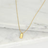 Bahai Jewelry Maconi Jewelry Justice rectangle pendant necklace gold star