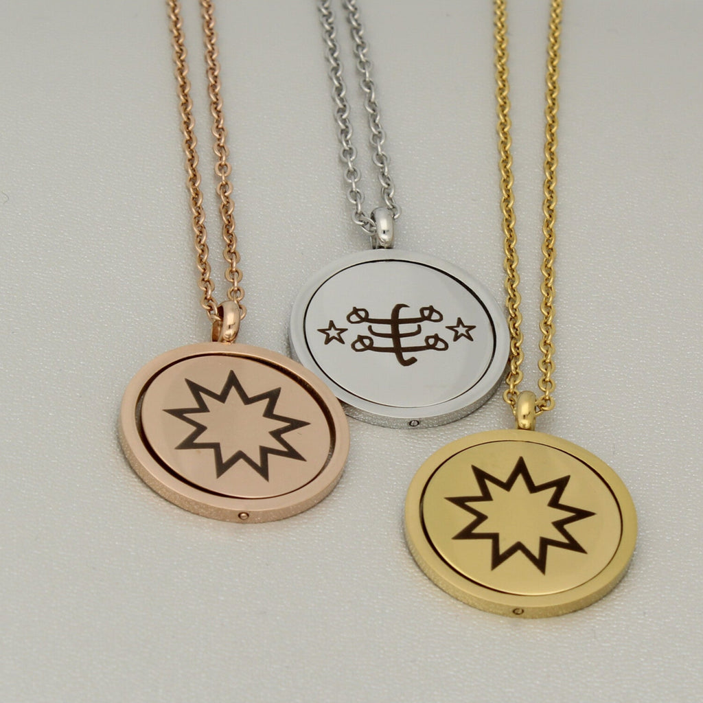 Justice - Round pendant necklace ringstone symbol greatest name 9-pointed star
