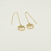 Minimal gold chain earrings with engraved 9-pointed star pendant by Maconi Jewelry