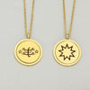 Justice_#Bahai_necklace_#ringstone_symbol_#greatest_name_#9-pointed_star_#Bahai_jewelry_stainless_steel_gold