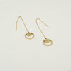 Minimal gold chain earrings with engraved 9-pointed star pendant by Maconi Jewelry