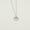 Minimal silver necklace with engraved 9-pointed star symbol by Maconi Jewelry