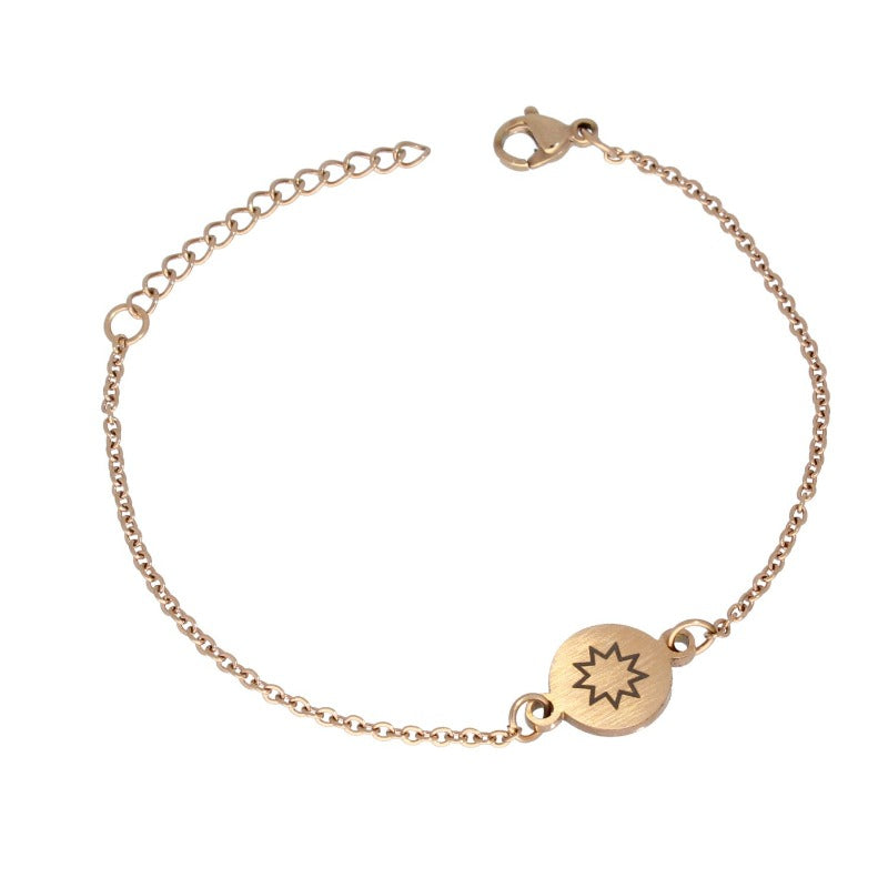 Classic round disc pendant bracelet rose gold - Maconi Jewelry