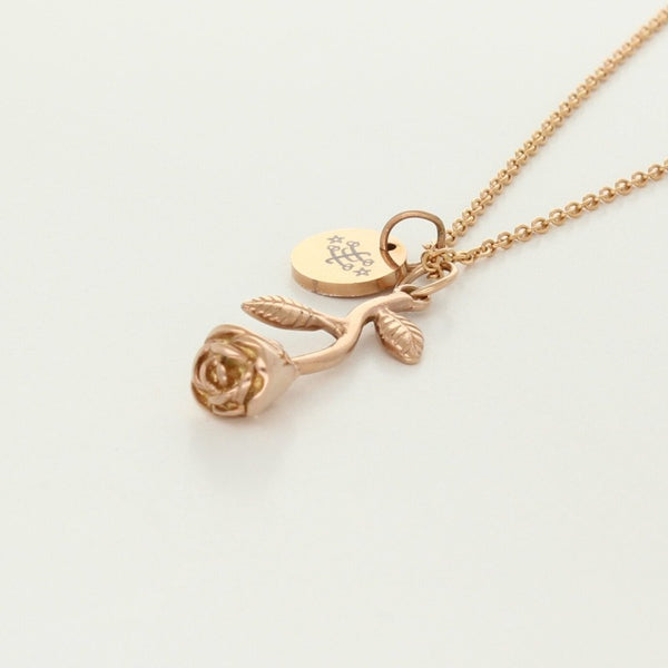 Rose Pendant Necklace Rosegold