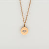 Classic round disc pendant necklace rose gold - Maconi Jewelry